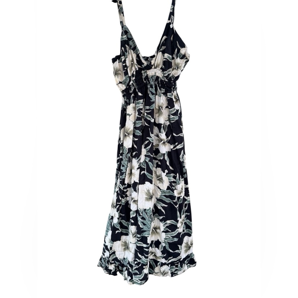Sunny Island Hawaii Floral Maxi Dress One Size Boho Tropical